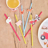 Farm Animals Party Paper Straws 16pk